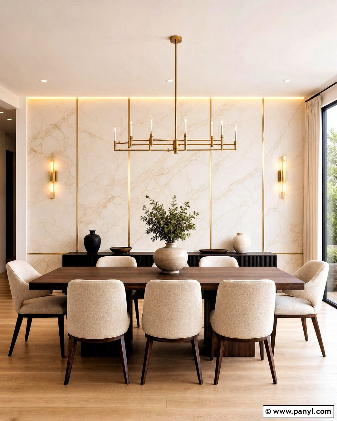 Marble And Gold Feature Wall - 20 gold feature wall ideas