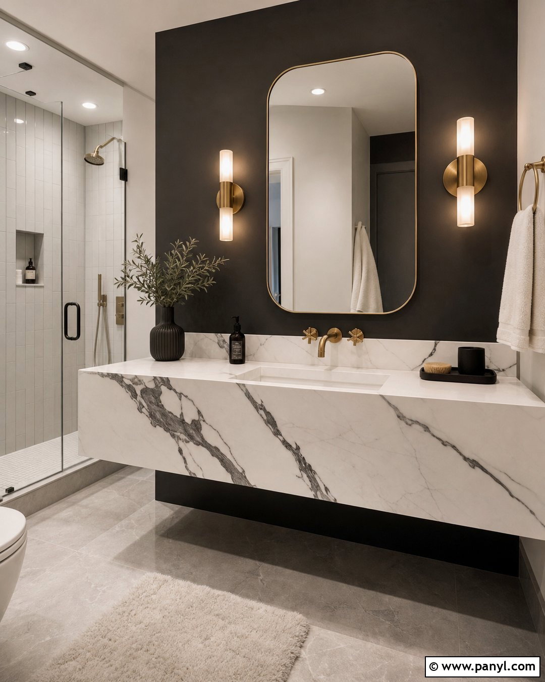 20 Modern Bathroom Vanity With Black Wall Ideas: Luxe Styling Tips