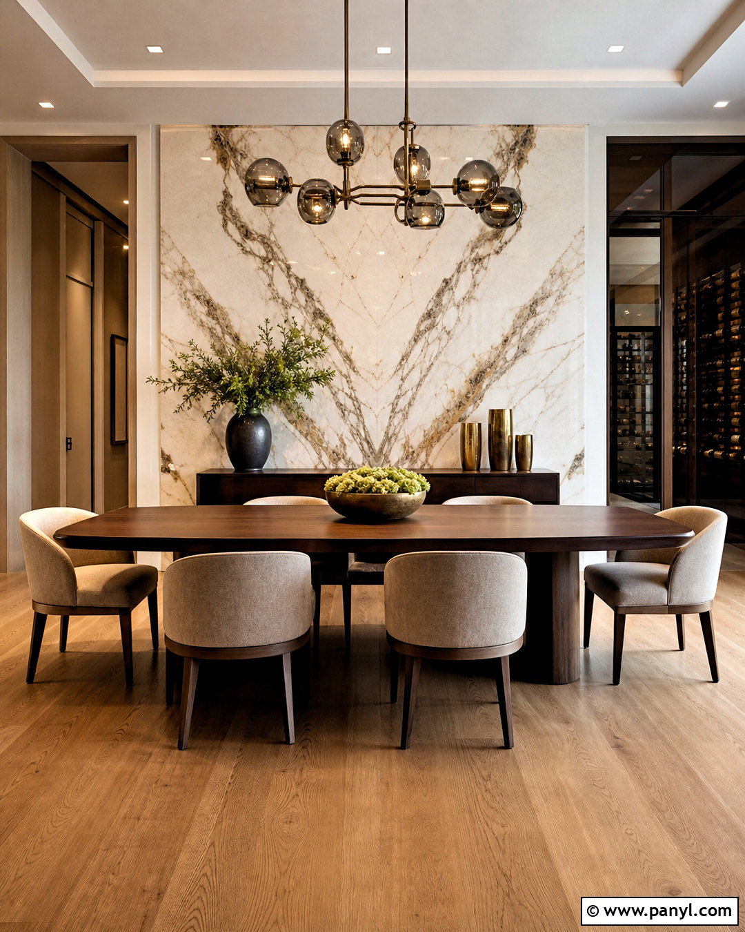 Marble Dining Room Statement Wall - 20 statement walls