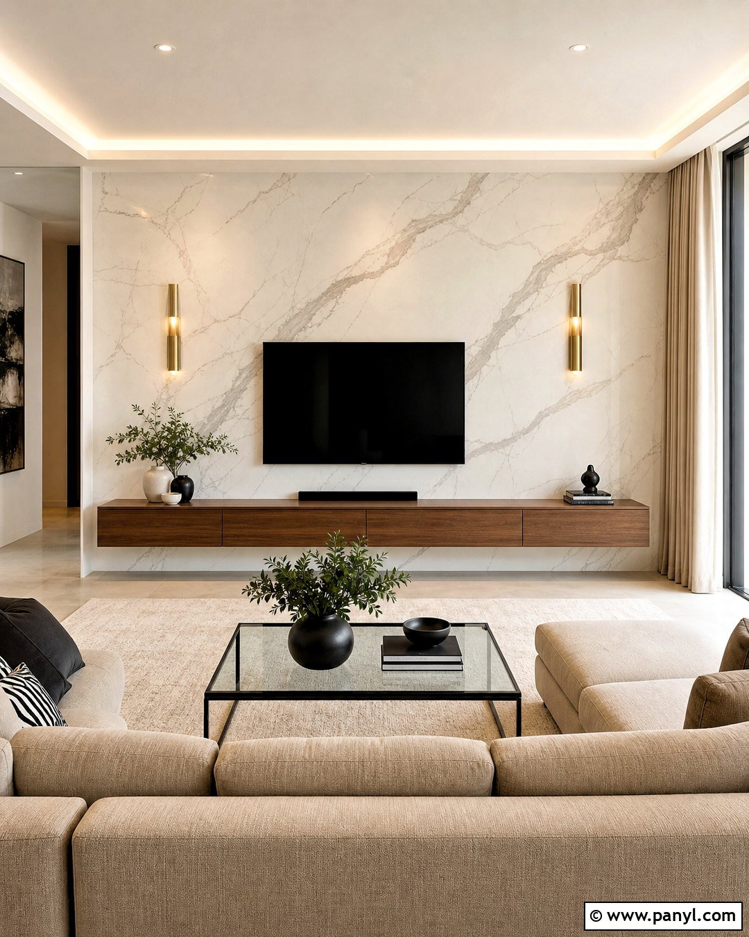 Marble Effect TV Wall Wallpaper - 20 tv wall wallpaper ideas
