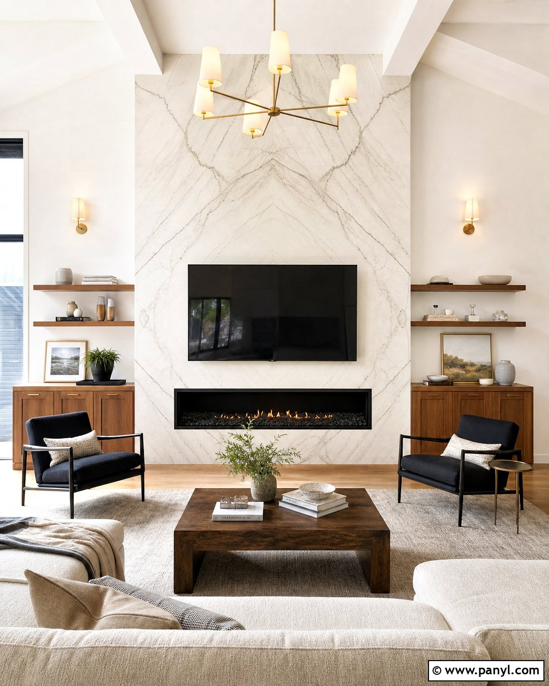 Marble Fireplace Wall With TV - 20 fireplace wall ideas with tv ideas