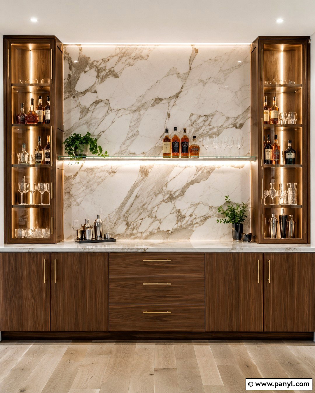 Marble Home Bar Accent Wall - 20 Home Bar Accent Wall Ideas