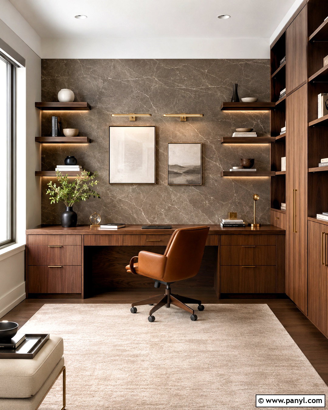Marble Home Office Wall - 20 marble wall decor ideas