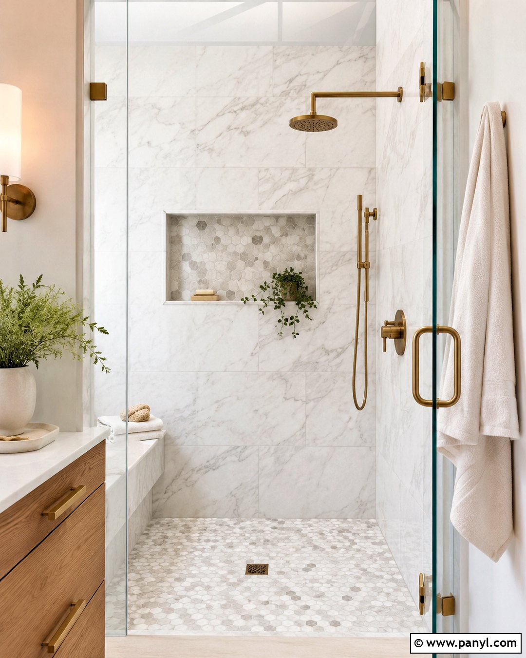 Marble Mosaic Shower - 20 marble texture ideas