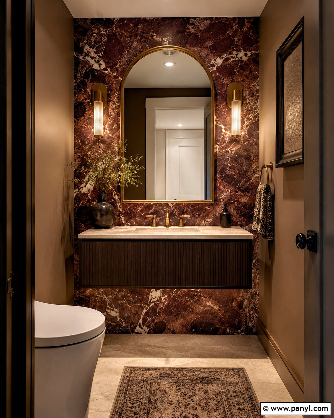 Marble Powder Room Wall - 20 marble wall decor ideas