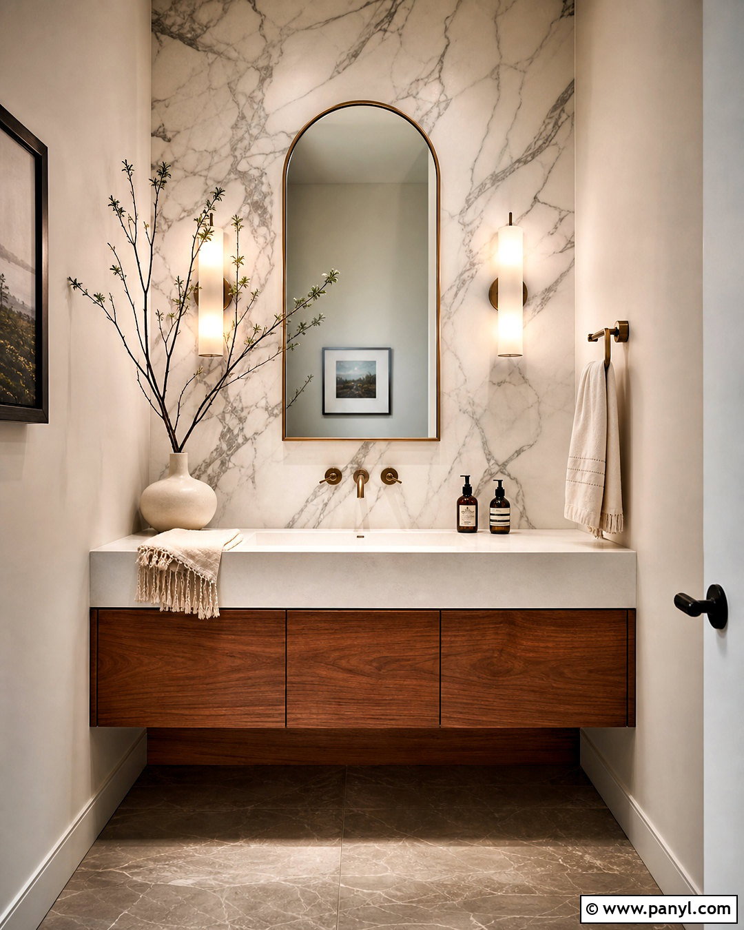 Marble Powder Room - 20 small powder room ideas