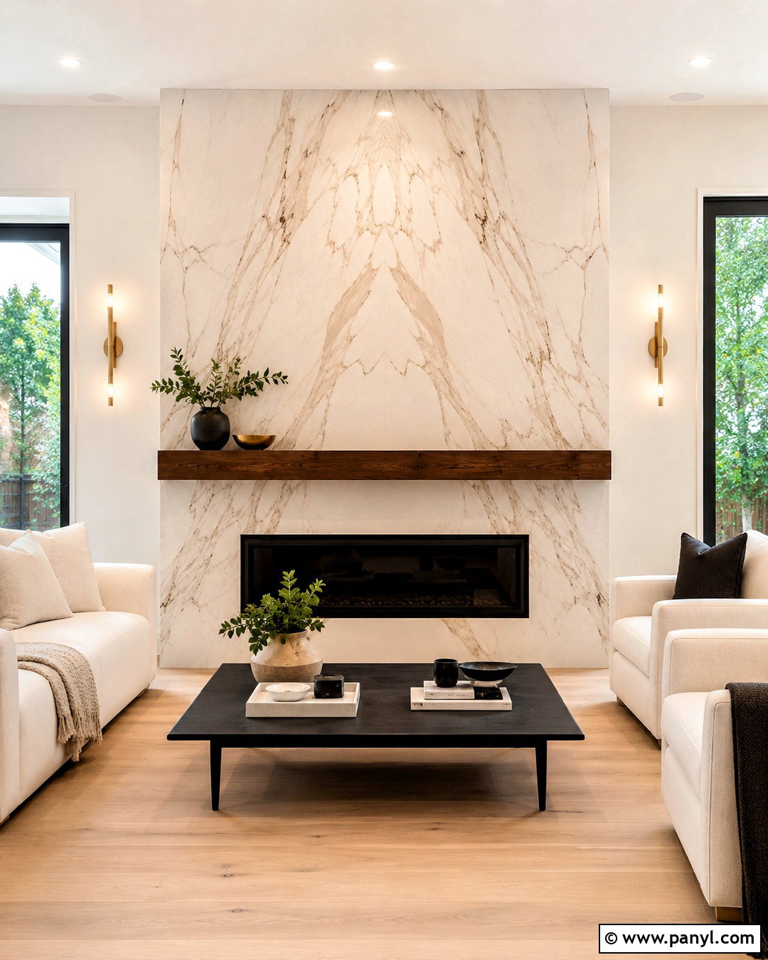 Marble Slab Accent Wall - 20 modern accent wall ideas