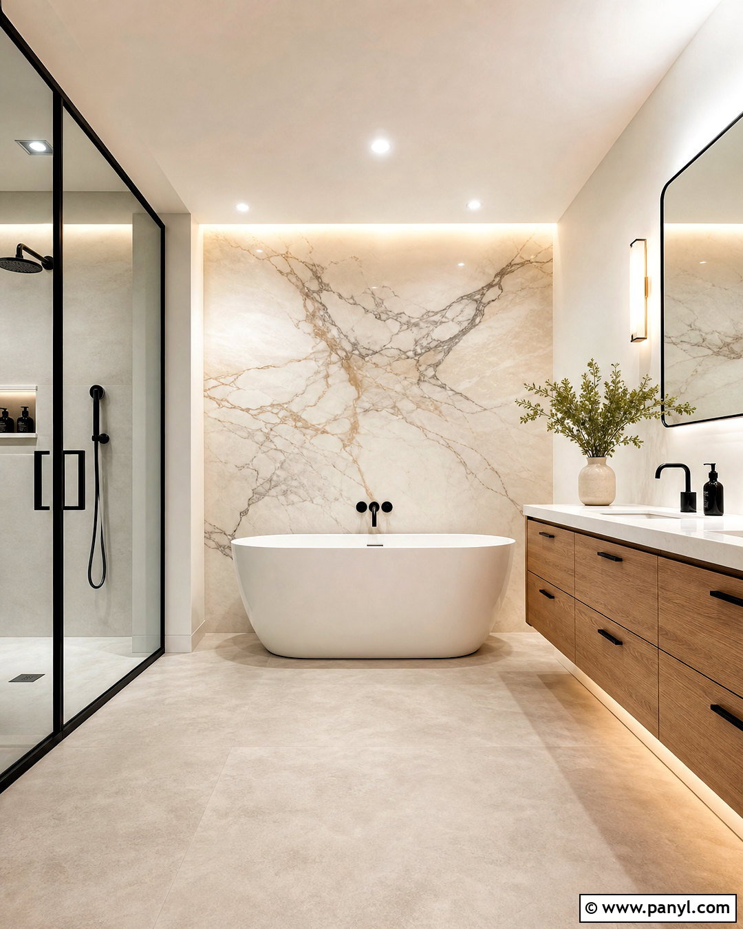Marble Slab Bathroom Feature Wall - 20 bathroom feature wall ideas