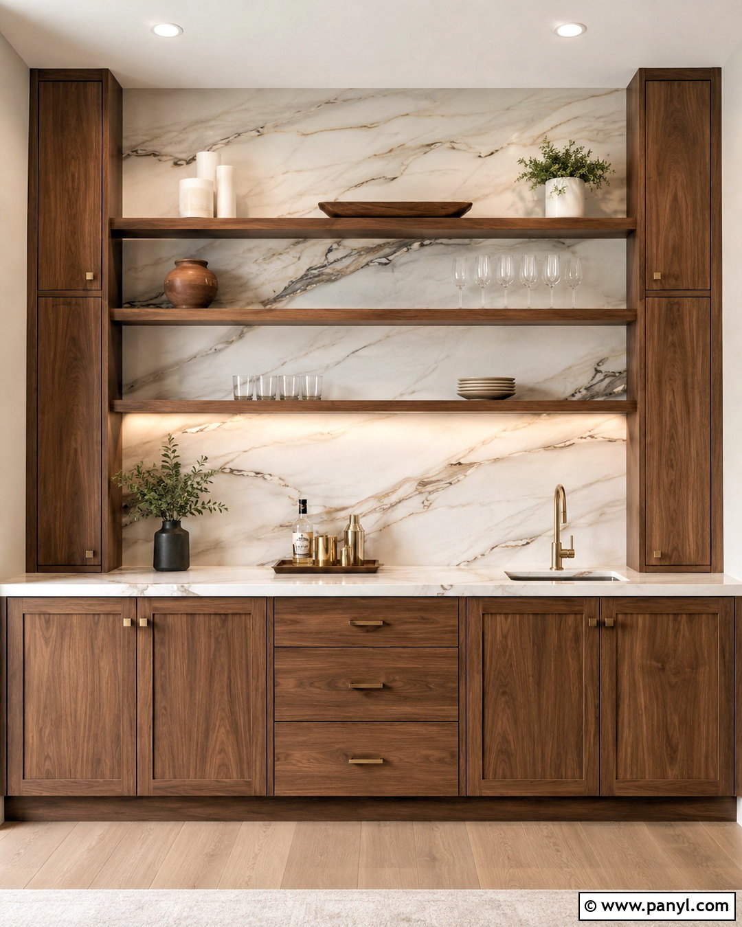 Marble Slab Dry Bar Wall - 20 dry bar wall ideas