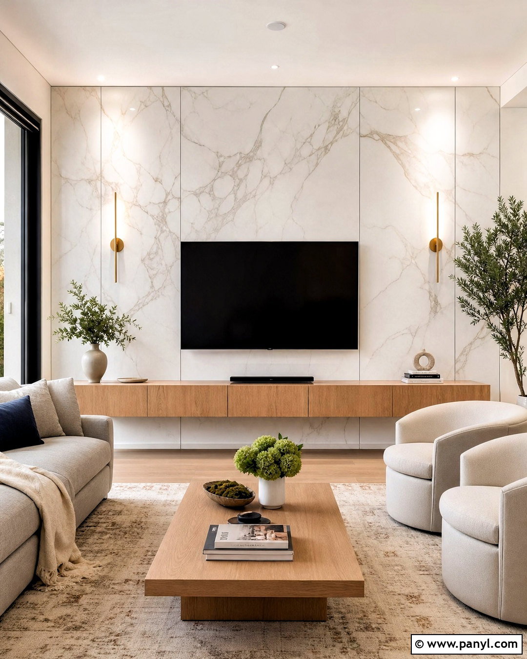 Marble TV Back Wall - 20 tv back wall ideas