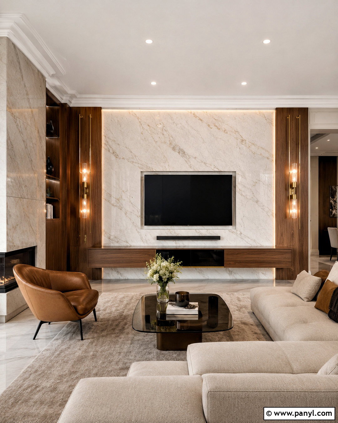 Marble TV Wall Design - 20 drawing room wall design modern ideas