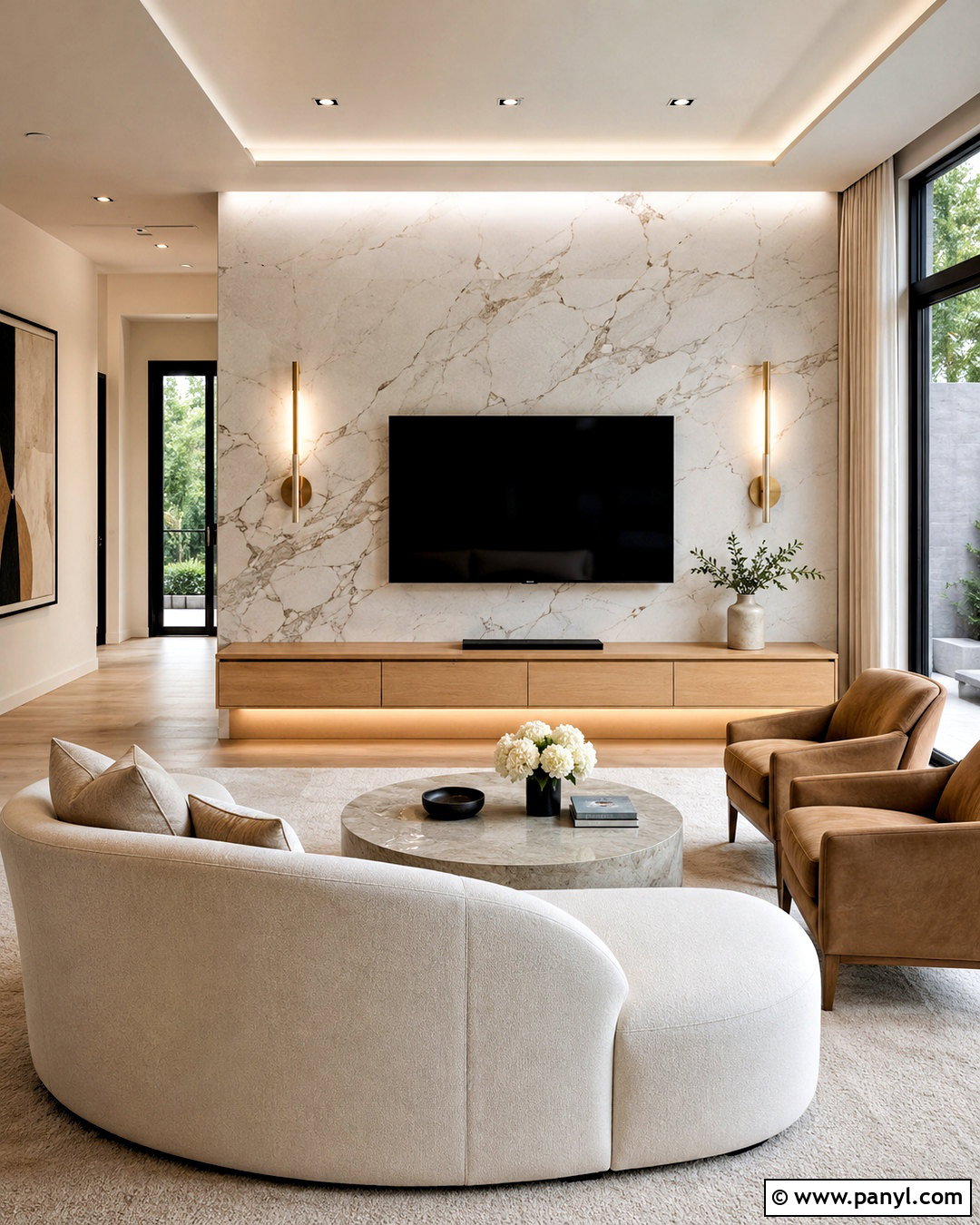 Marble Television Wall - 20 living room television wall ideas