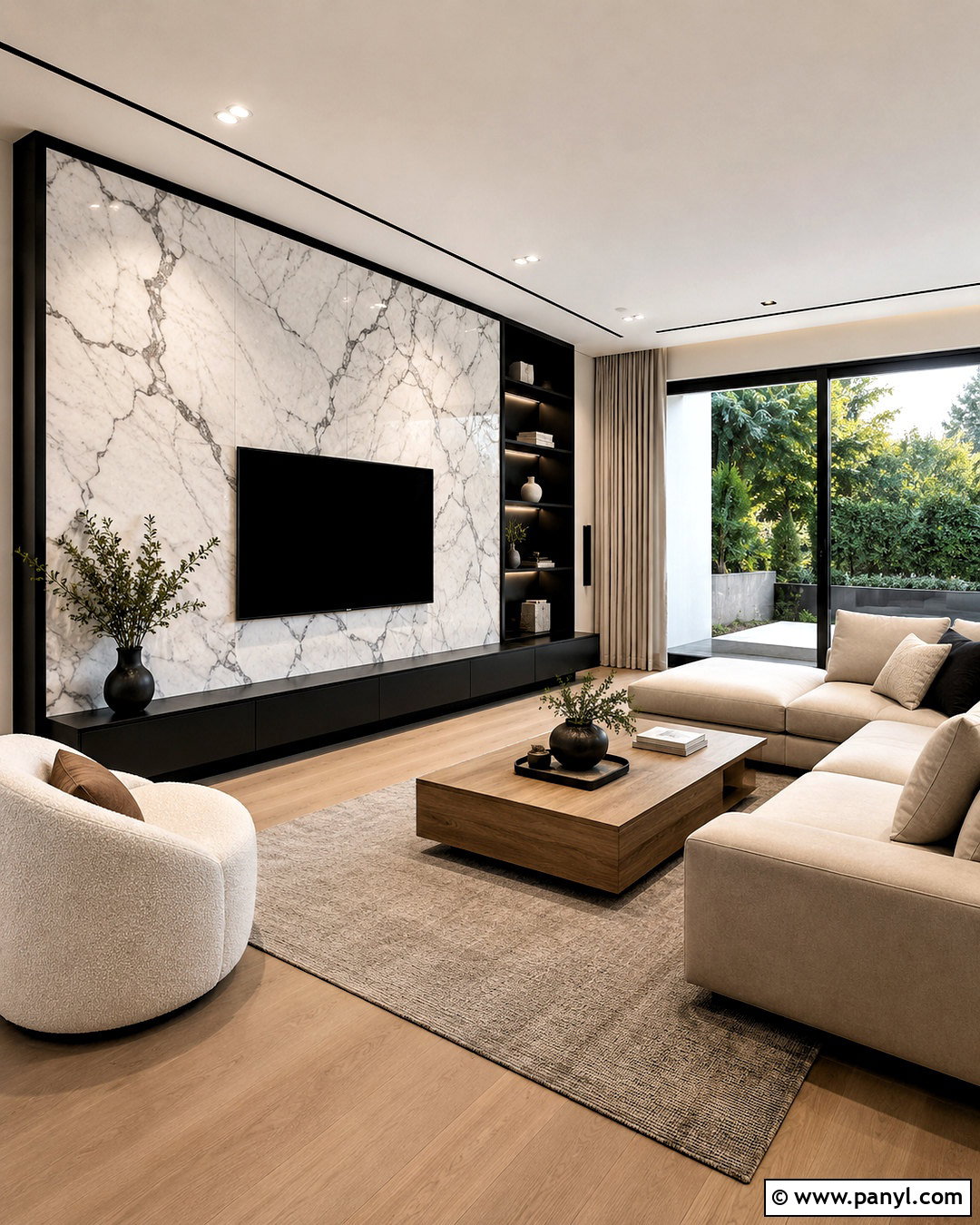 Marble Wall With Black Trim - 20 marble wall living room ideas