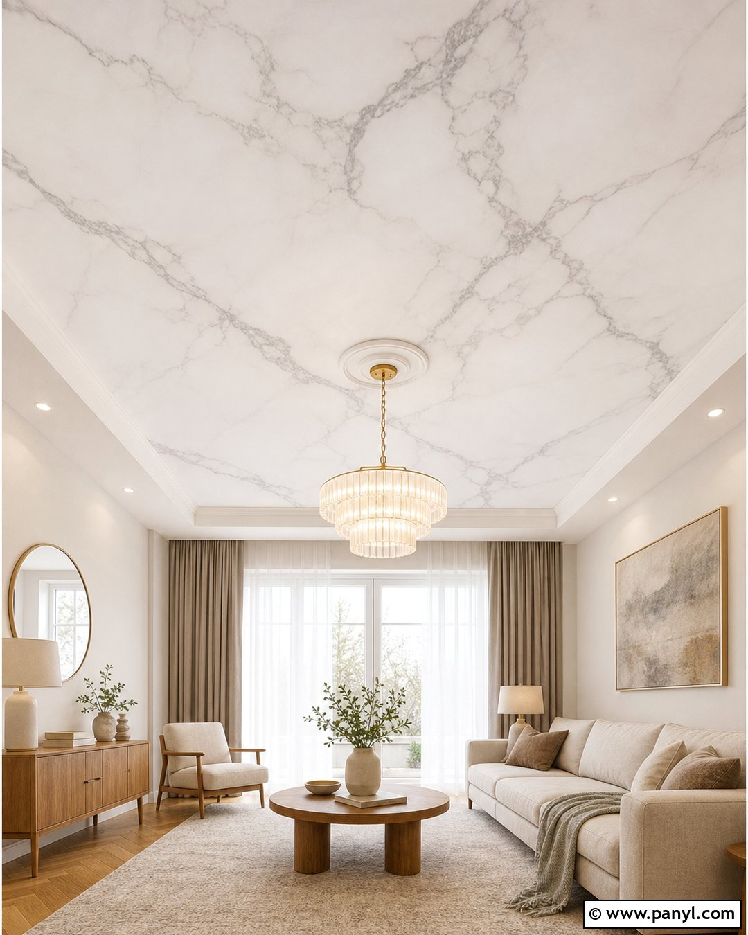 Marble Wallpaper Ceiling - 30 Marble Wallpaper Living Room Ideas