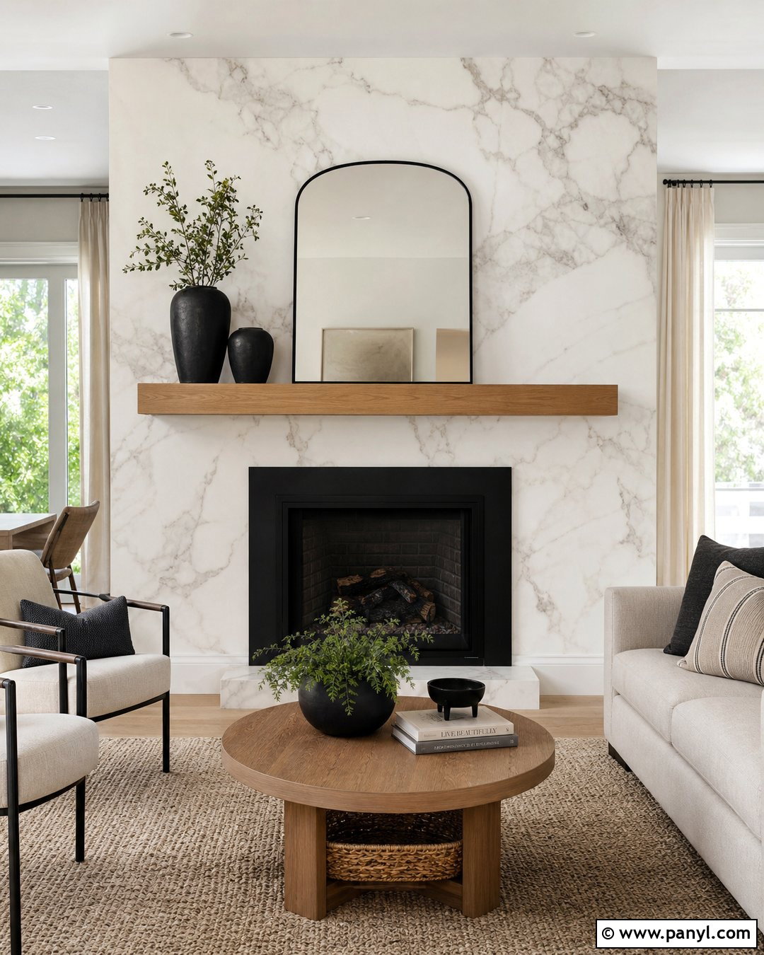 Marble Wallpaper Fireplace Wall - 30 Marble Wallpaper Living Room Ideas