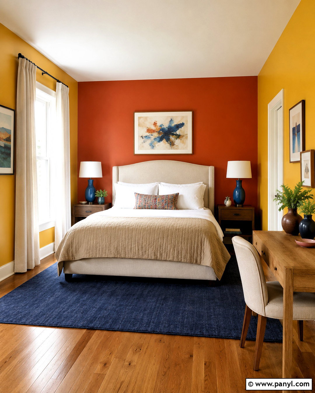 Marigold Yellow And Burnt Orange Guest Bedroom Walls - 20 Yellow And Orange Walls