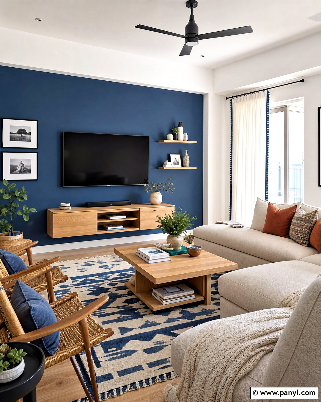 Marine Blue And Snow White Hall Paint - 20 hall colour paint living rooms indian ideas