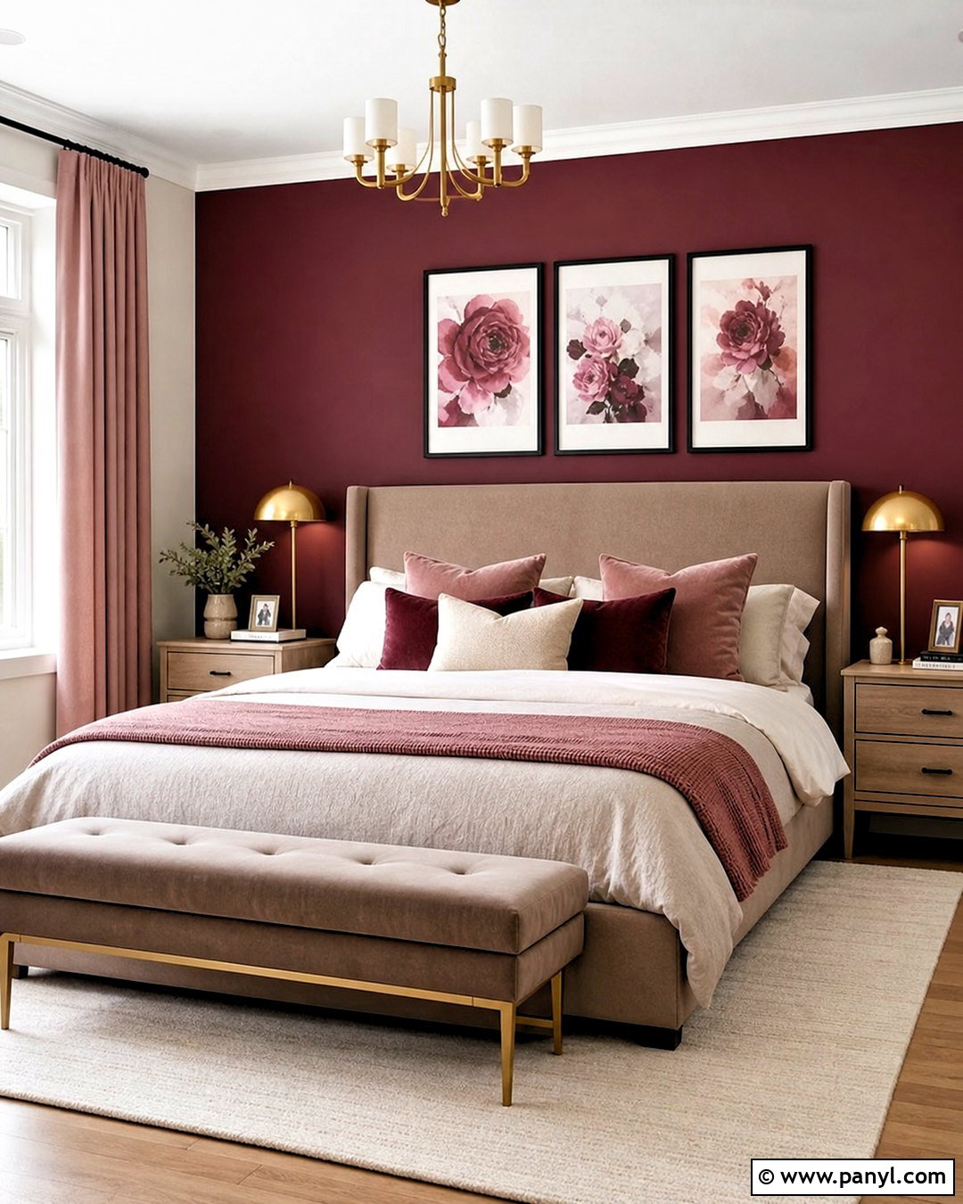 Maroon And Blush Pink Accent Wall - 20 maroon accent wall ideas