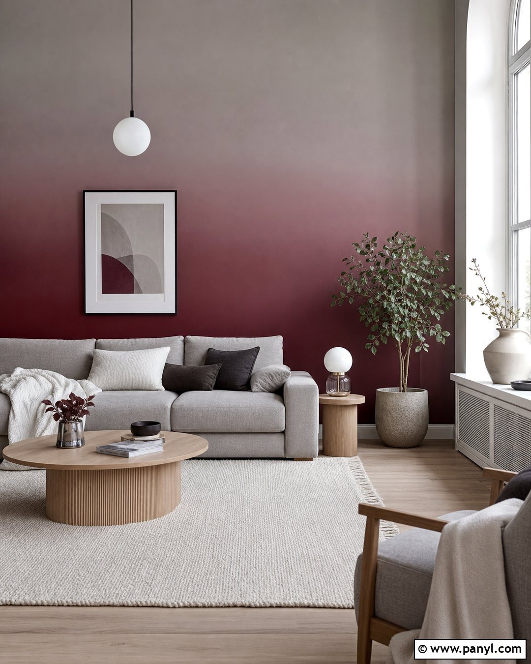 Maroon And Grey Ombre Wall - 20 Maroon And Grey Walls