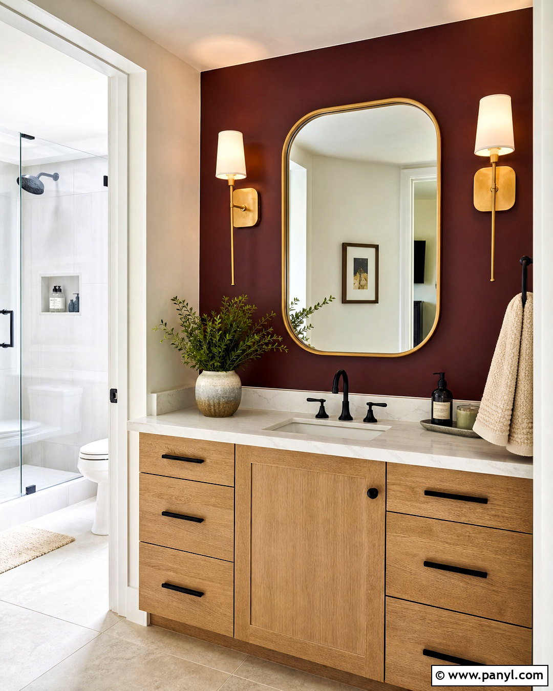 Maroon Bathroom Vanity Accent Wall - 20 maroon accent wall ideas