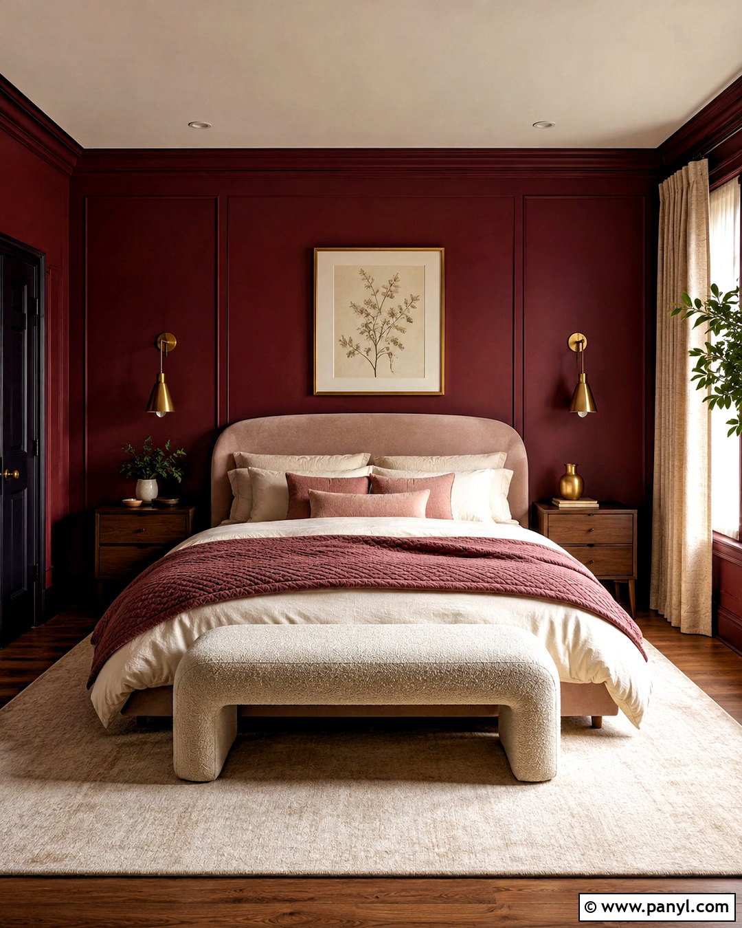 Maroon Bedroom With Blush Pink - 20 maroon interior ideas