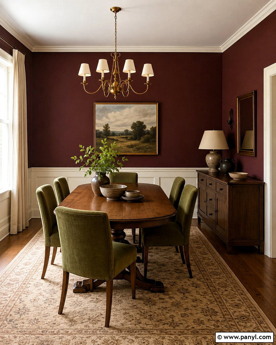 Maroon Dining Room With Olive Green - 20 maroon interior ideas