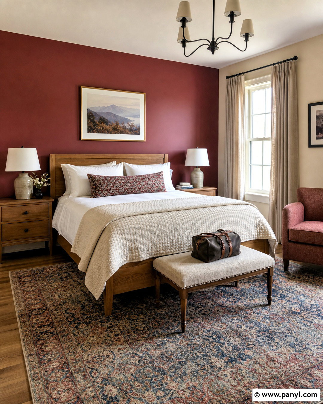 Maroon Guest Room Accent Wall - 20 maroon accent wall ideas