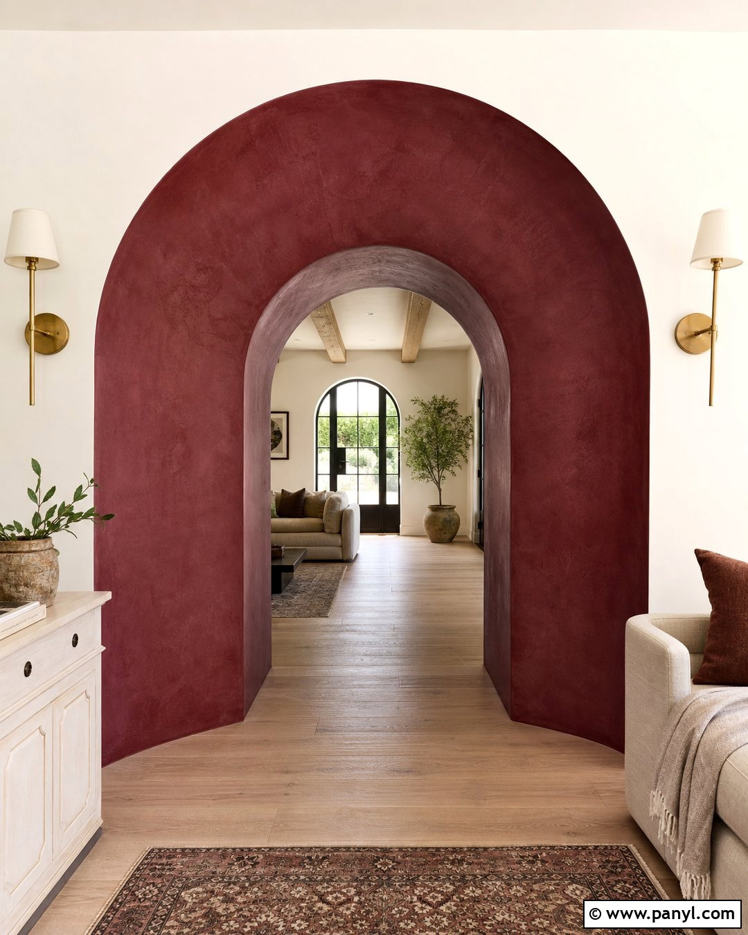 Maroon Limewash Archway - 25 Maroon Limewash Ideas
