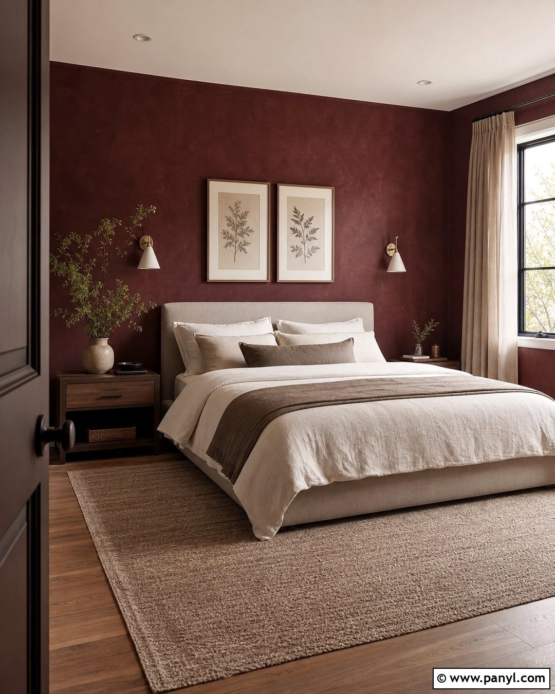 Maroon Limewash Bedroom - 25 Maroon Limewash Ideas