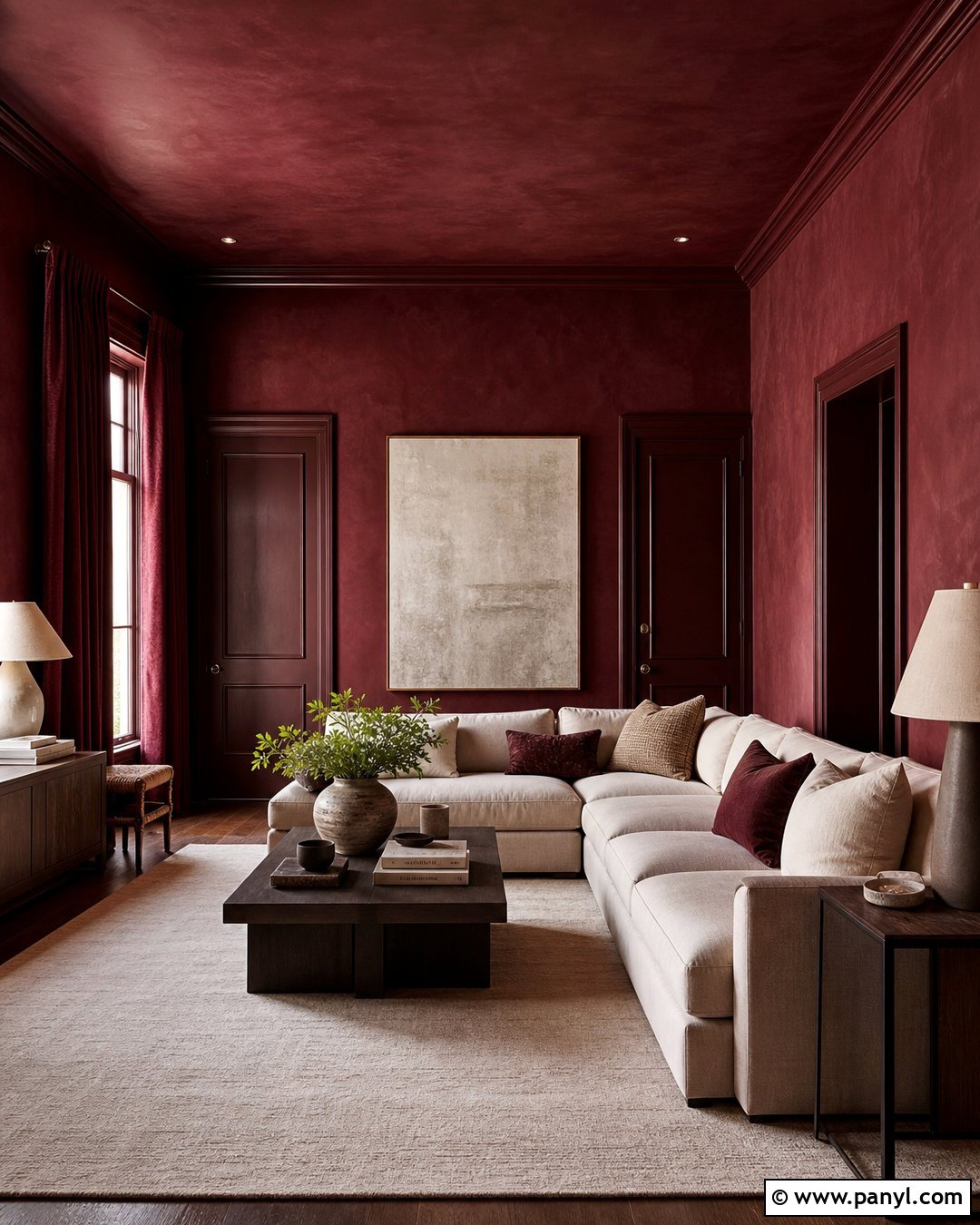Maroon Limewash Color Drenching - 25 Maroon Limewash Ideas