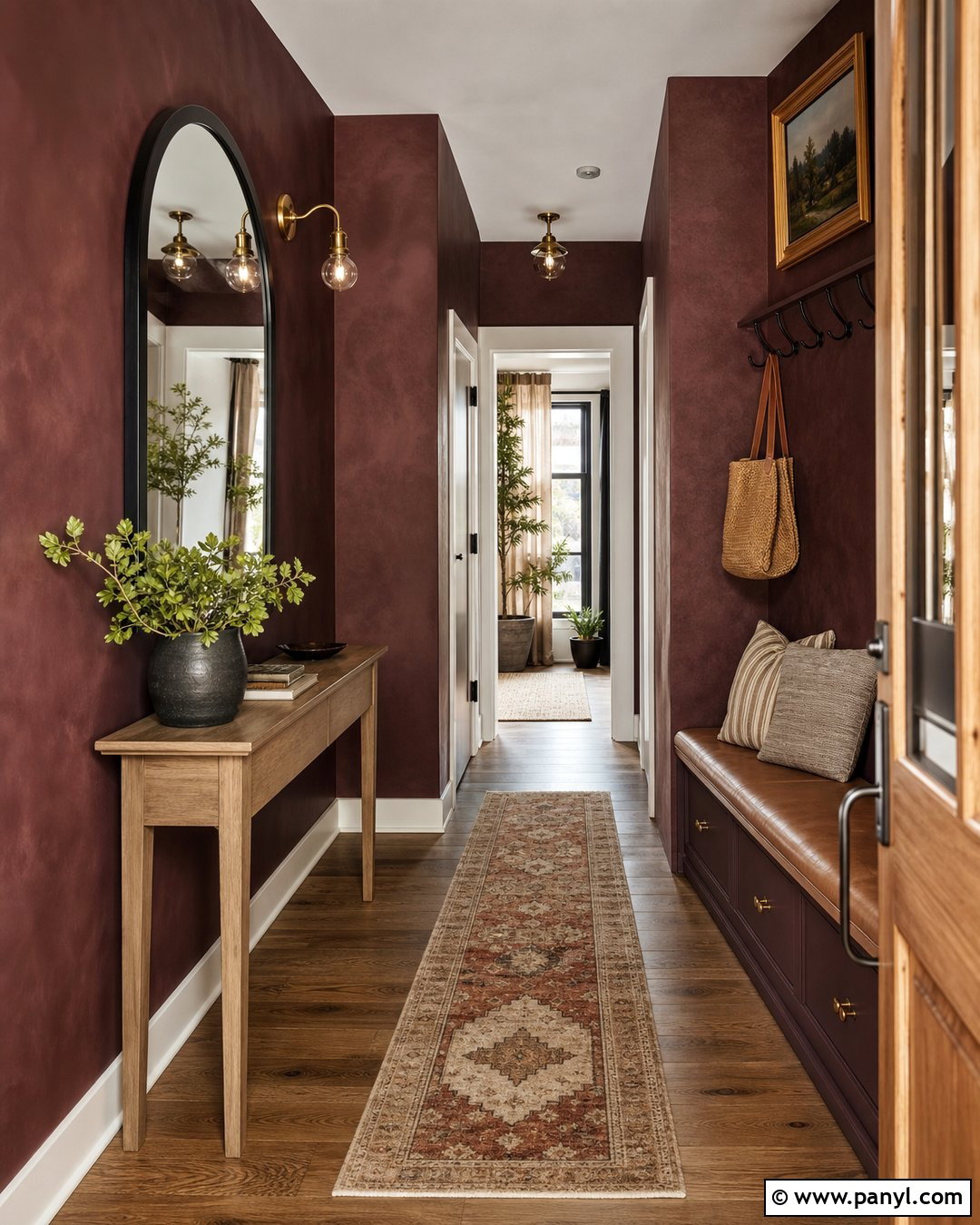 Maroon Limewash Entryway - 25 Maroon Limewash Ideas