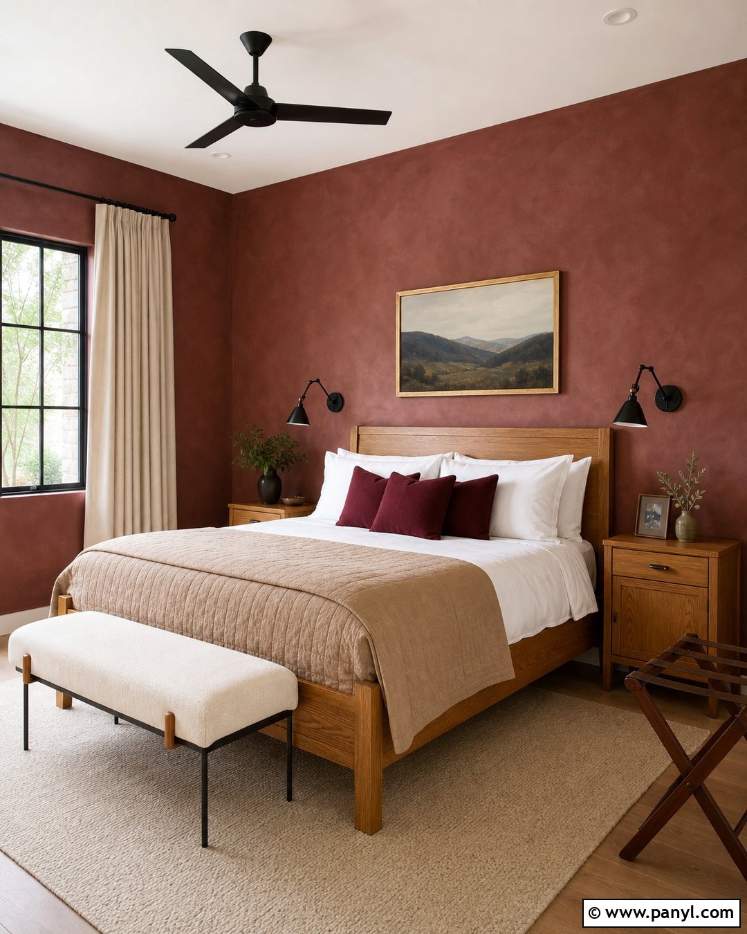 Maroon Limewash Guest Room - 25 Maroon Limewash Ideas