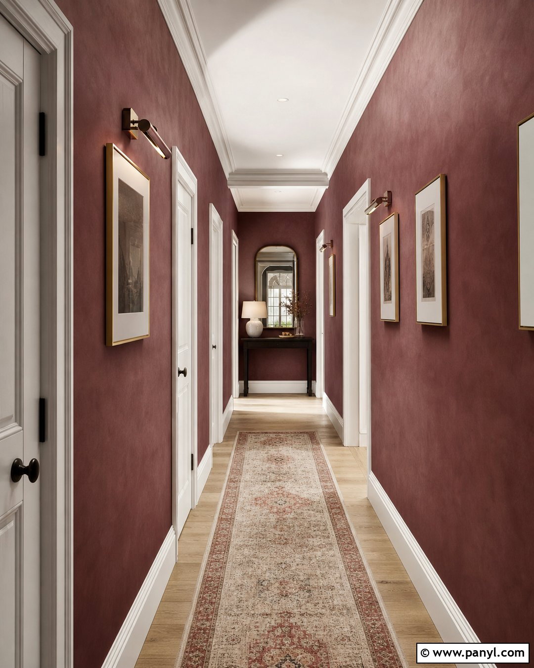 Maroon Limewash Hallway - 25 Maroon Limewash Ideas