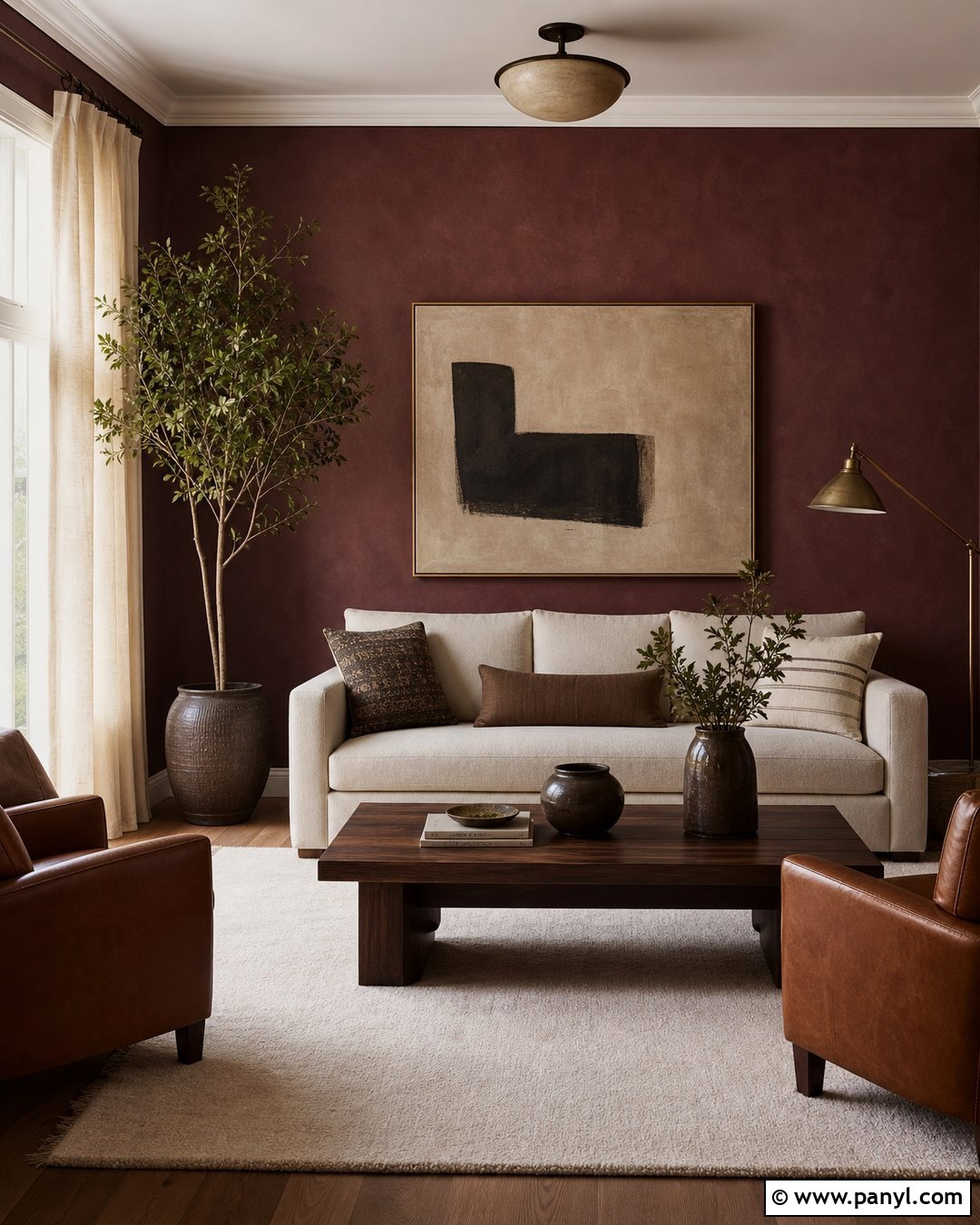Maroon Limewash Living Room - 25 Maroon Limewash Ideas