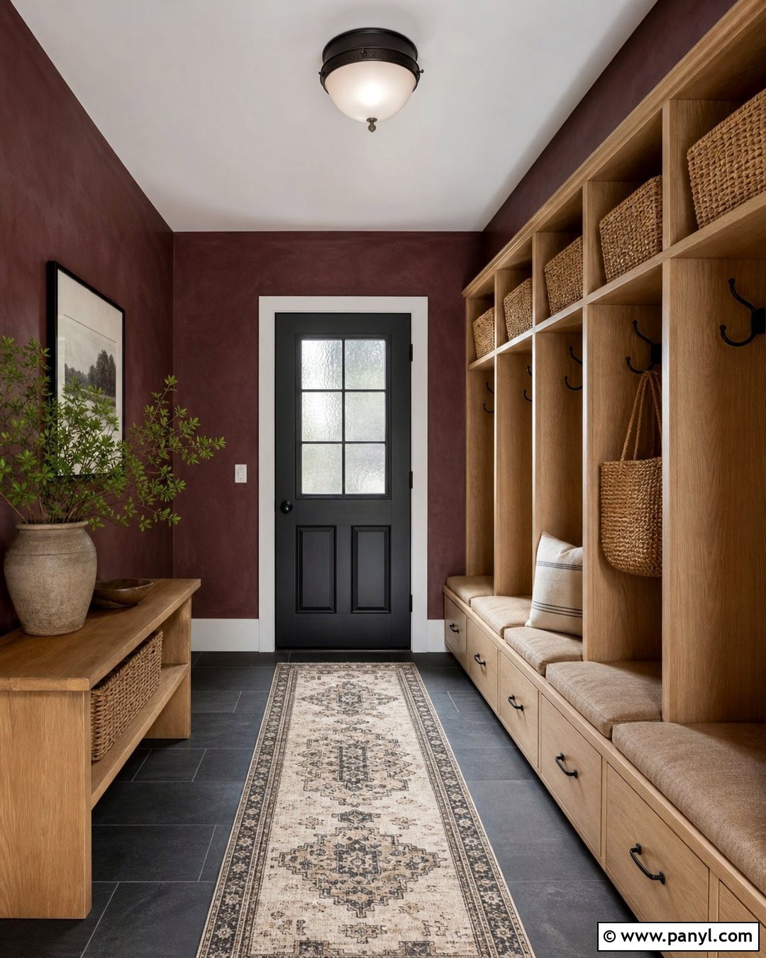 Maroon Limewash Mudroom - 25 Maroon Limewash Ideas