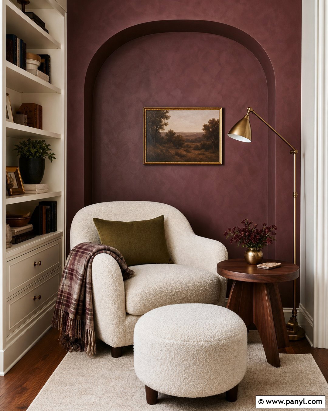 Maroon Limewash Reading Nook - 25 Maroon Limewash Ideas
