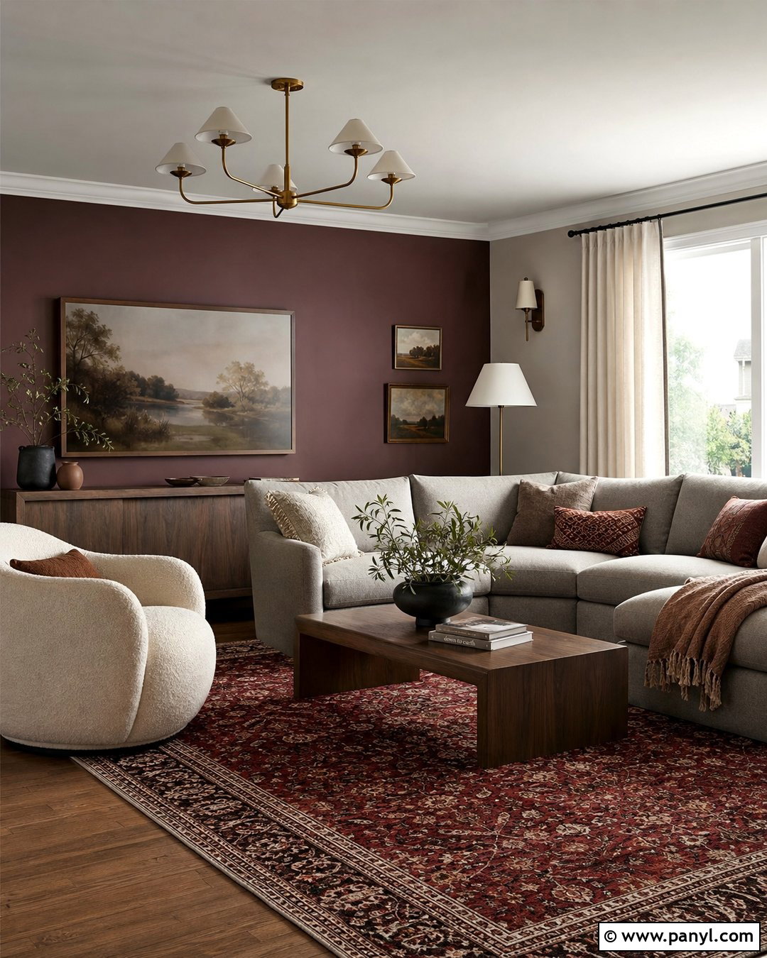 Maroon Wall With Warm Greige Walls - 20 Maroon And Grey Walls