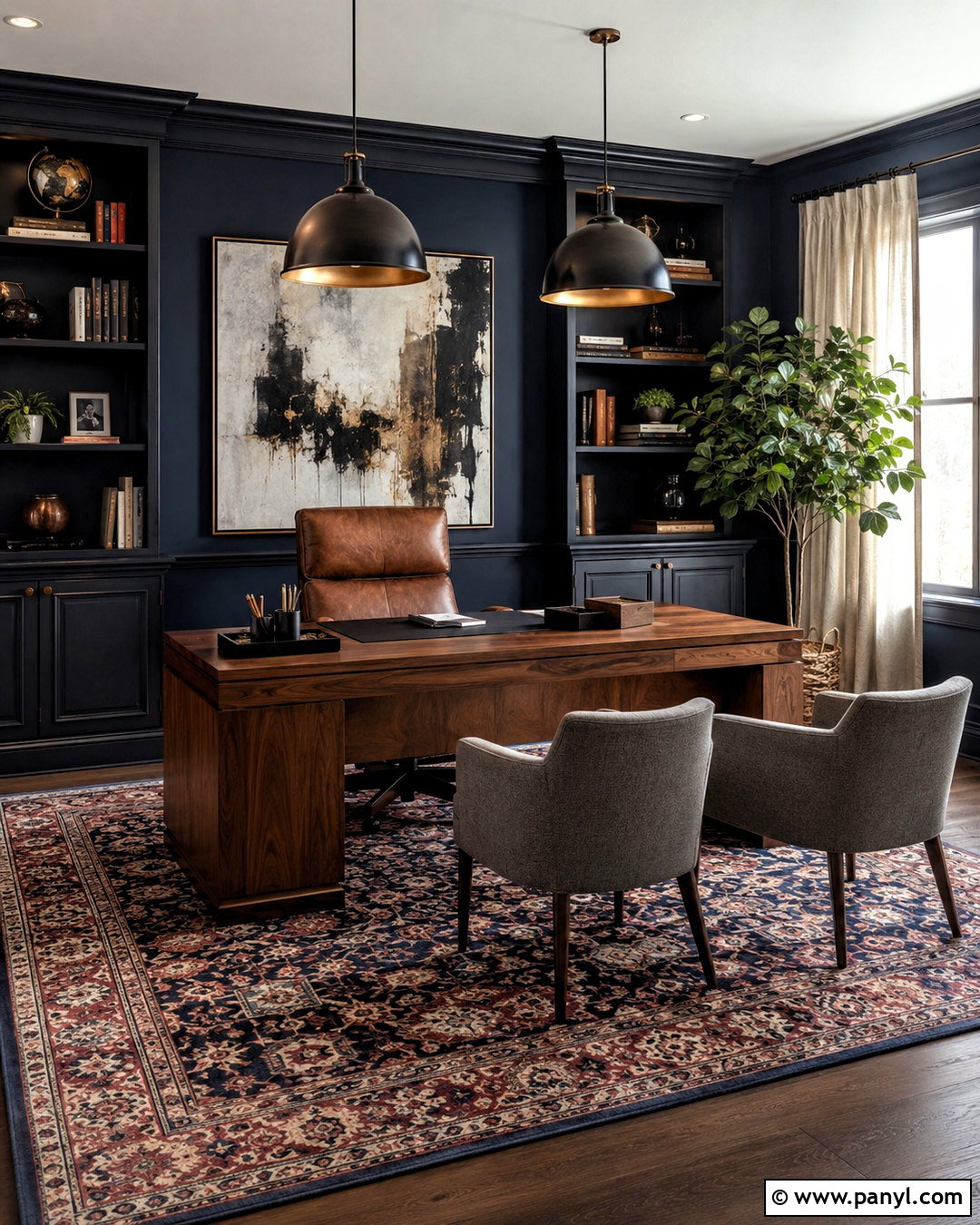 Masculine Office - 20 office decor ideas