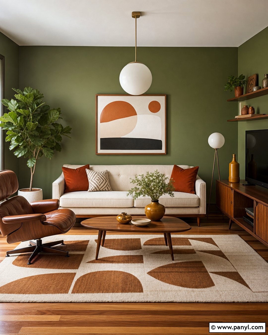 Matte Avocado Green Living Room - 20 Matte Green Wall Color Ideas