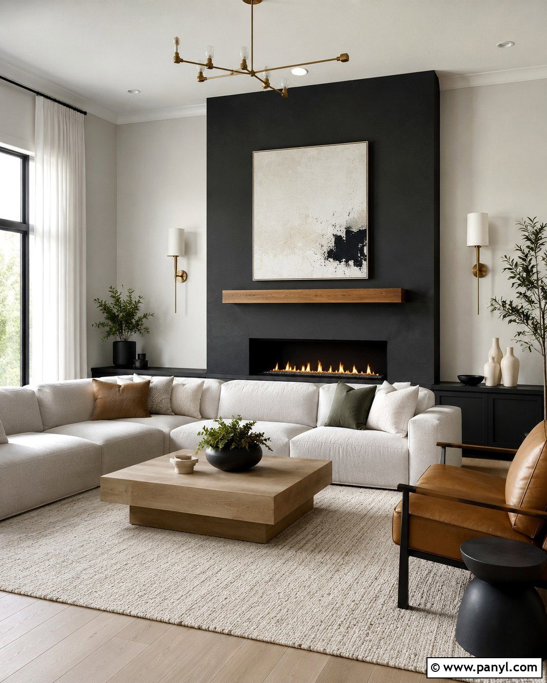 Matte Black Accent Wall - 20 Accent Wall To Go With Gray Walls