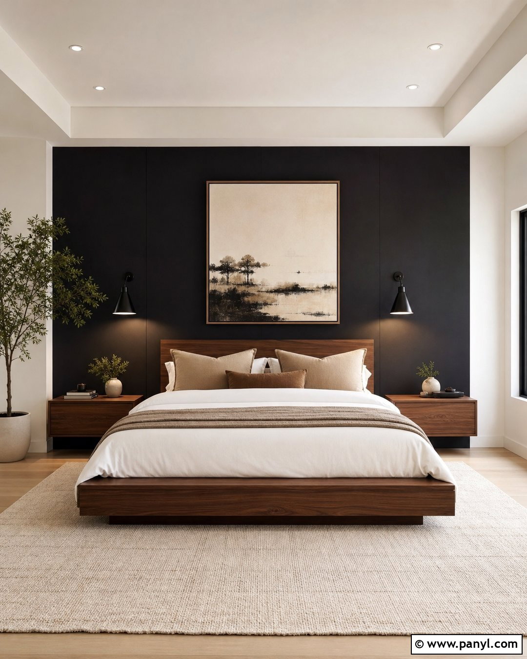 Matte Black Accent Wall - 30 Best Accent Wall Colors