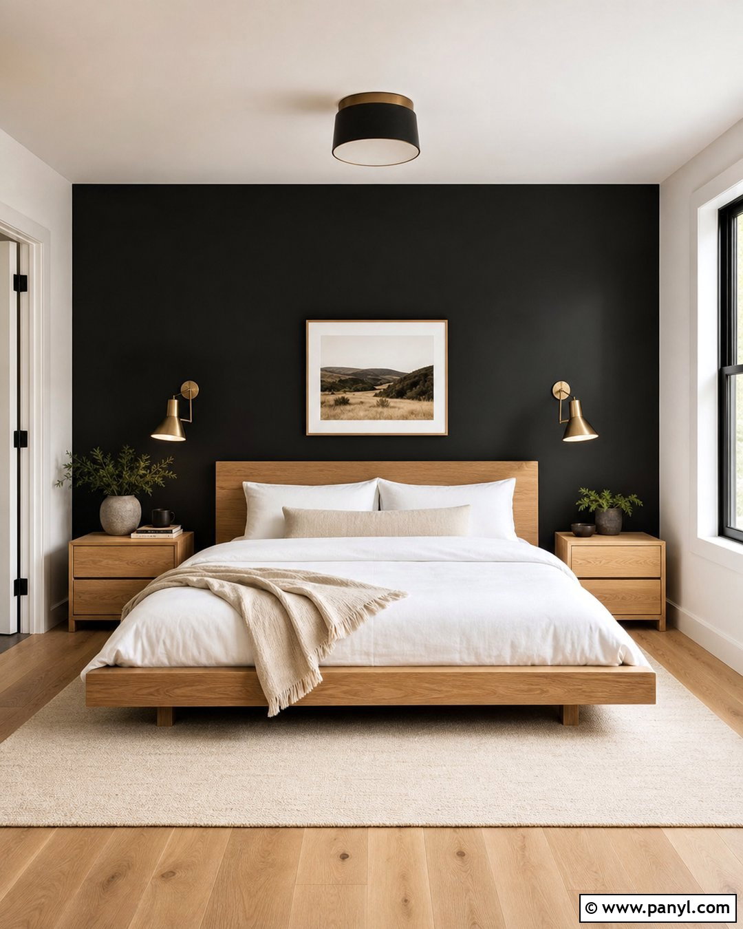 Matte Black Accent Wall Bedroom - 30 Accent Wall Black Ideas