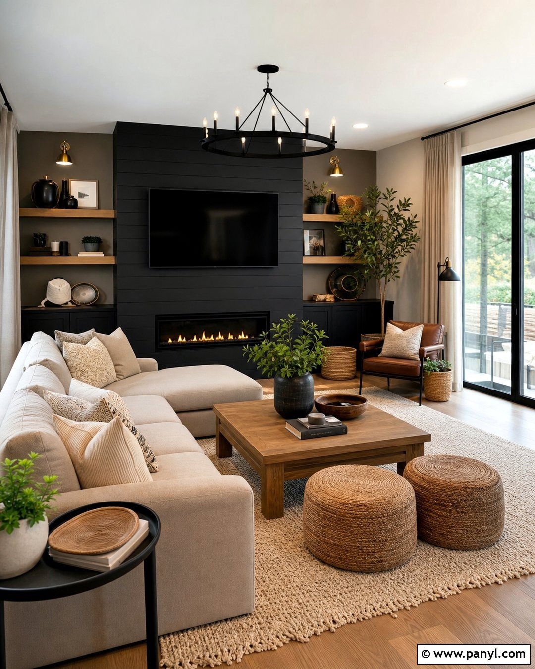 Matte Black Accent Wall - 20 Accent Wall Colors That Go With Beige Ideas