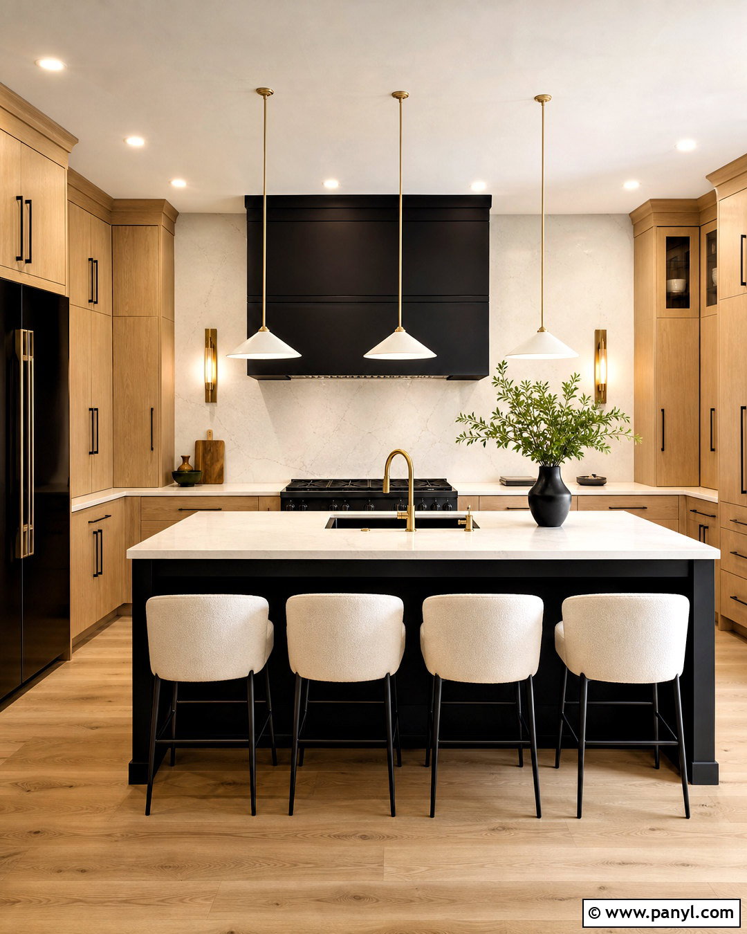 Matte Black And White Oak Kitchen Color Combination - 20 kitchen colour combination ideas