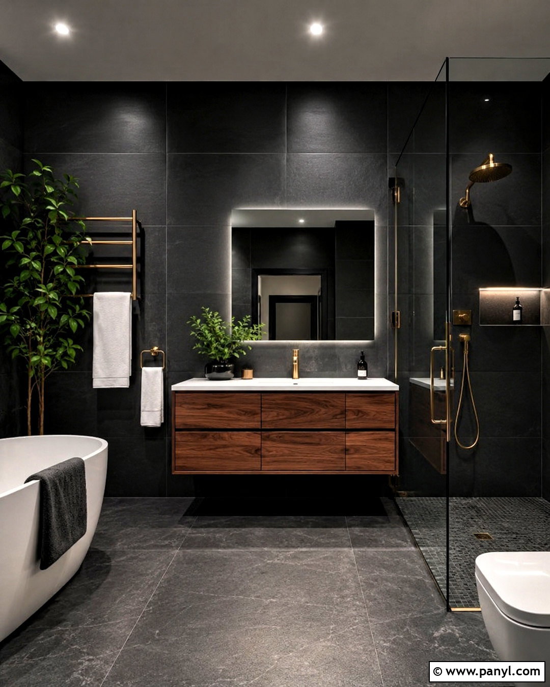 Matte Black Bathroom - 20 dark theme bathroom ideas