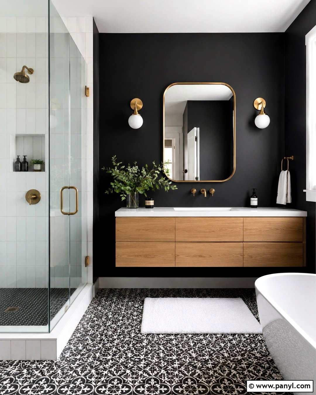 Matte Black Bathroom Wall - 20 Mat Black Wall Ideas