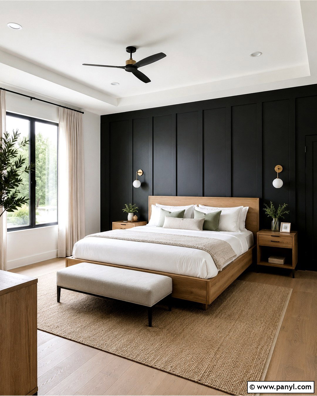 Matte Black Board And Batten Wall - 20 Mat Black Wall Ideas