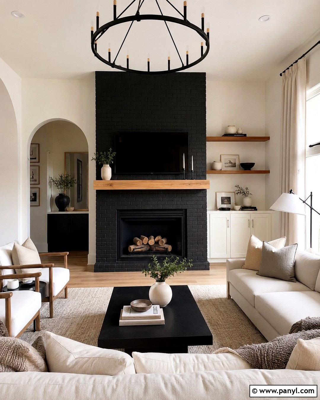 Matte Black Brick Fireplace - 20 Black Paint Fireplace Ideas