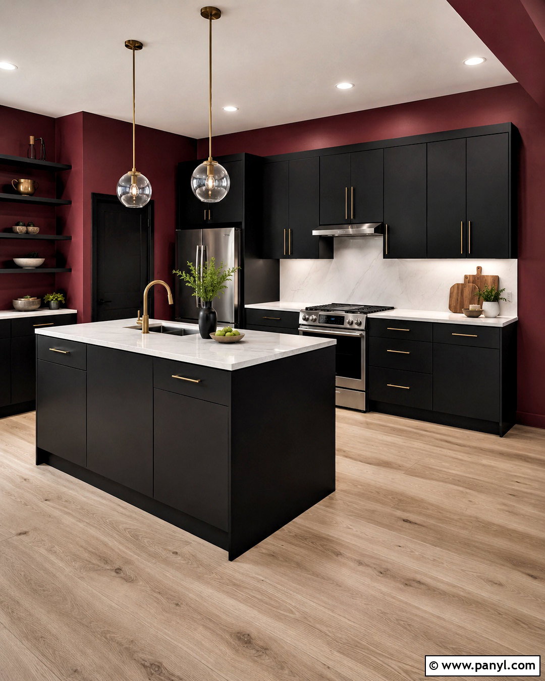 Matte Black Cabinets With Red Walls - 20 What Color Cabinets Go With Red Walls