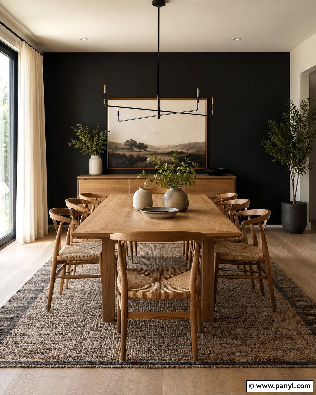 Matte Black Dining Room Wall - 20 Mat Black Wall Ideas